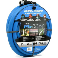 AG-Lite Rubber Hot & Cold Water Rubber Garden Hose: Ultra-Light & Super Strong - 2X the water flow than 5/8" hose (1"x 50') - BSALONE50