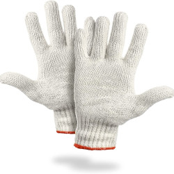 Pack of 24 String Knit Gloves 9.5". Washable Glove with Elastic Knit Wrist. Cotton Polyester Shell Gloves. Plain Seamless Workwear Gloves. Protective Industrial Gloves for Women. Wholesale price.